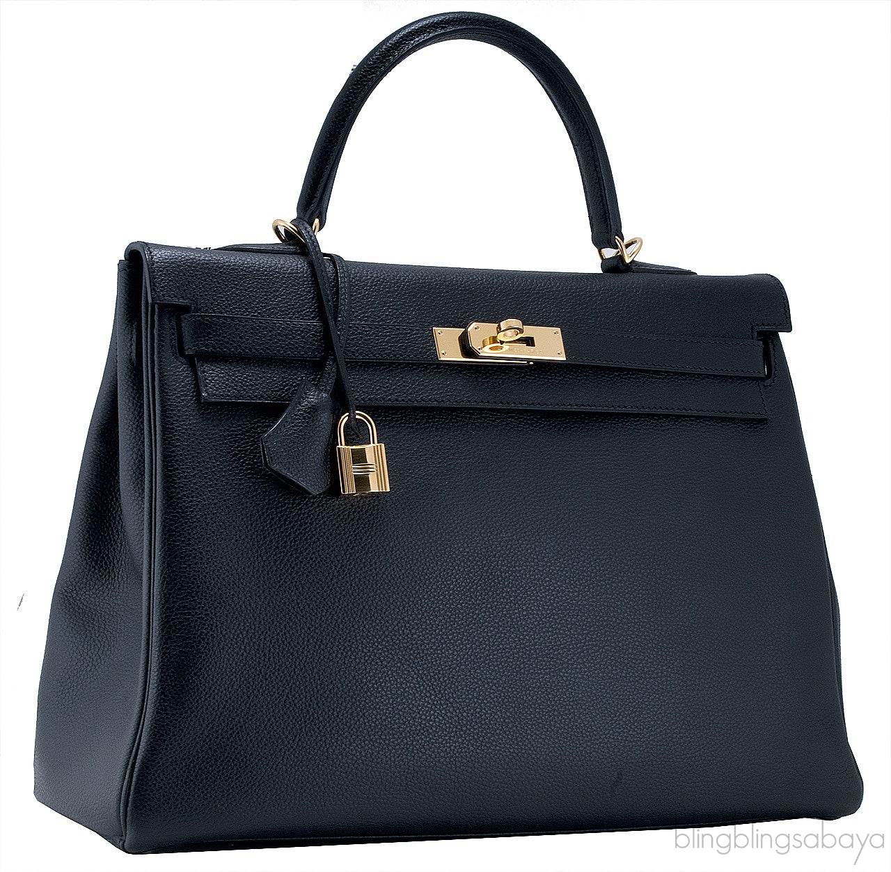 Kelly 35 Black Togo Retourne GHW