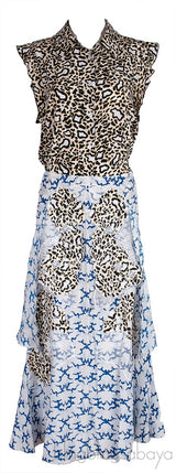 Printed Sleeveless Top & Skirt