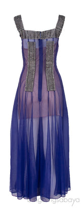 Purple Crystal Mesh Dress