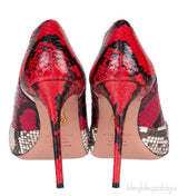 Natural & Red Python PVC Heels