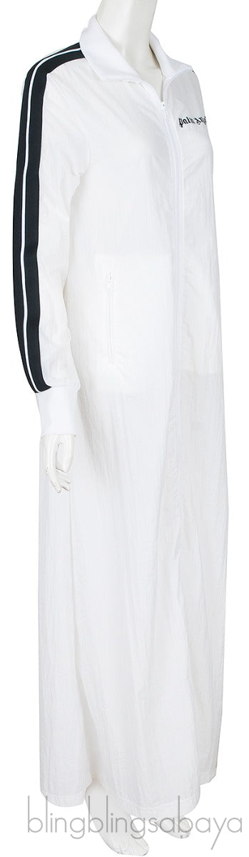 White Logo Zip-Up Track Jacket