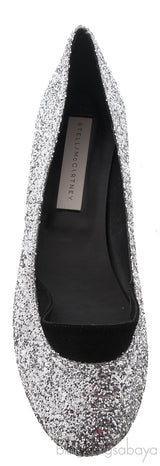 Silver Glitter Ballerina Flats