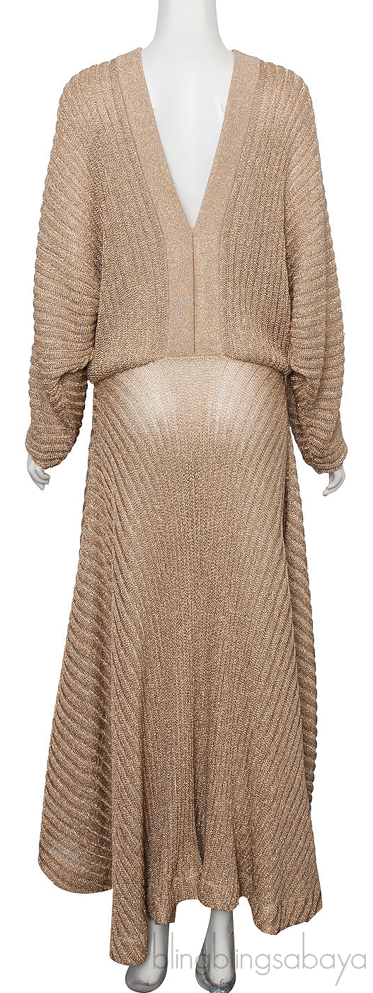 Metallic Brown Gold Stretch Dress