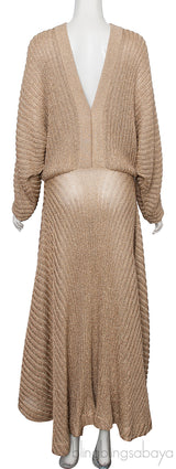 Metallic Brown Gold Stretch Dress
