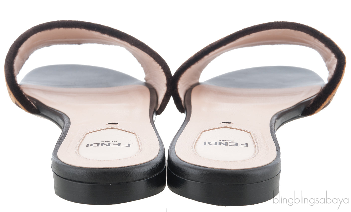 Open Toe Logo Flat Sandals