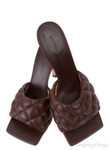 Brown Nappa Quilted Lido Mule Sandals