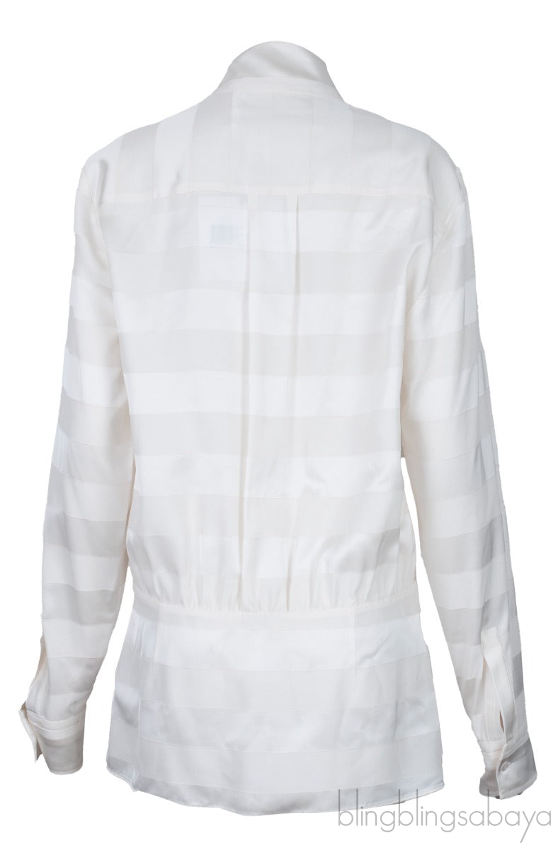 Satin Stripe Ivory Shirt