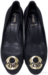 Mid-Heel Wedge Medallion Flats