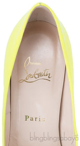 Yellow Patent Decollete Pumps