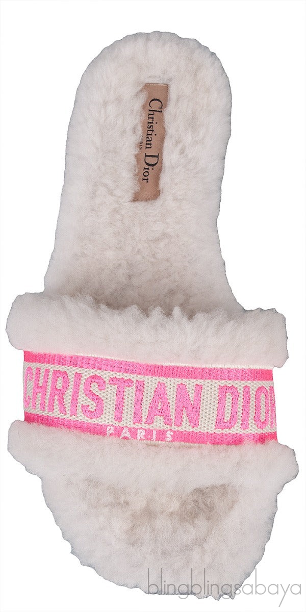 Dior Chez Moi Bright Pink & White Slide