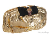 Dolce & Gabbana Gold Snakeskin Wallet Clutch