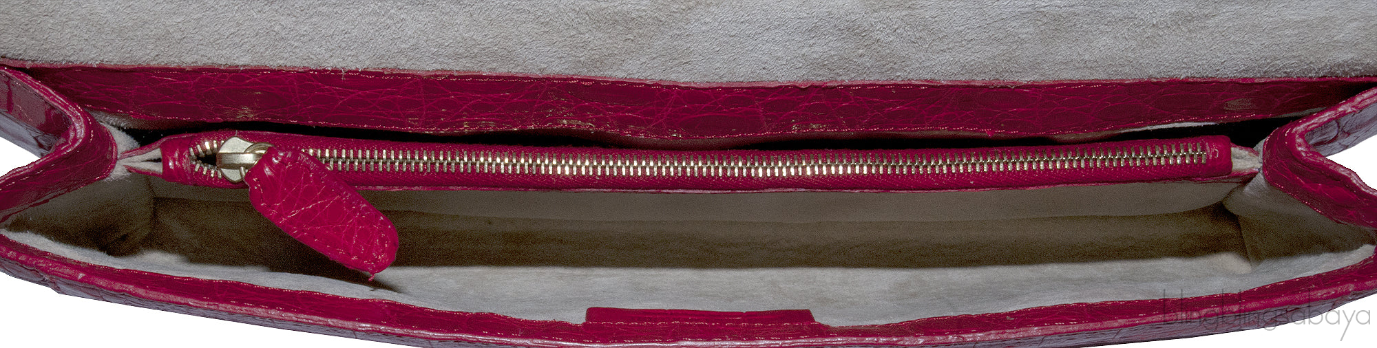 Pinkish Red Crocodile Fold-over Clutch*