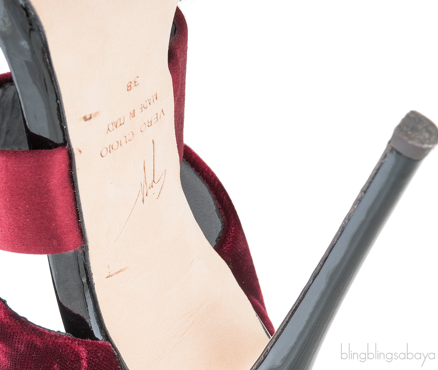 Burgundy Velvet Strappy Sandals