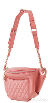 Fanny Pack Pink Lambskin Waist Belt Bag
