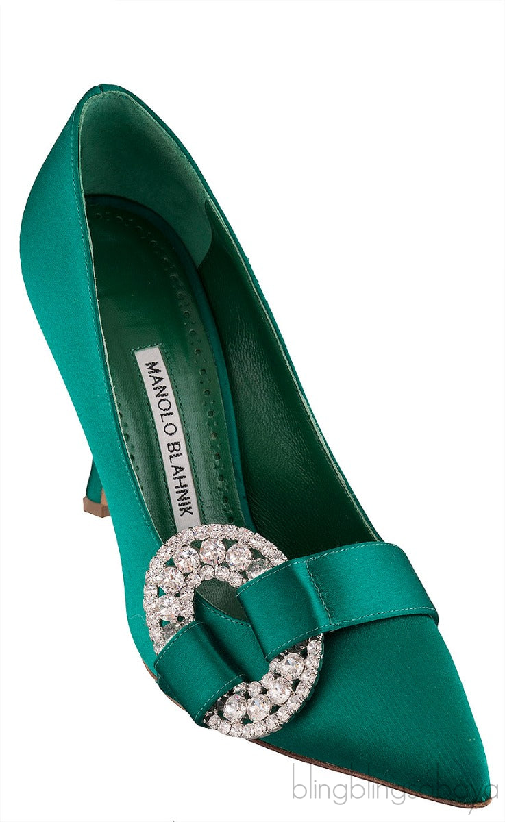 Tartonacri Emerald Satin Heels