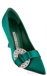 Tartonacri Emerald Satin Heels