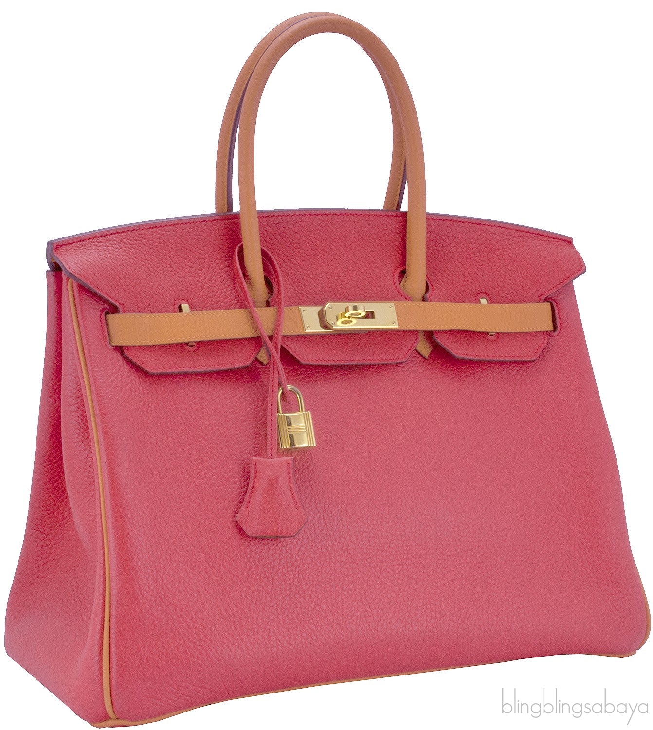 Birkin 35 Bicolor Rose Jaipur/Orange