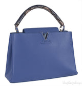 Louis Vuitton Blue Capucine Python Handle Bag