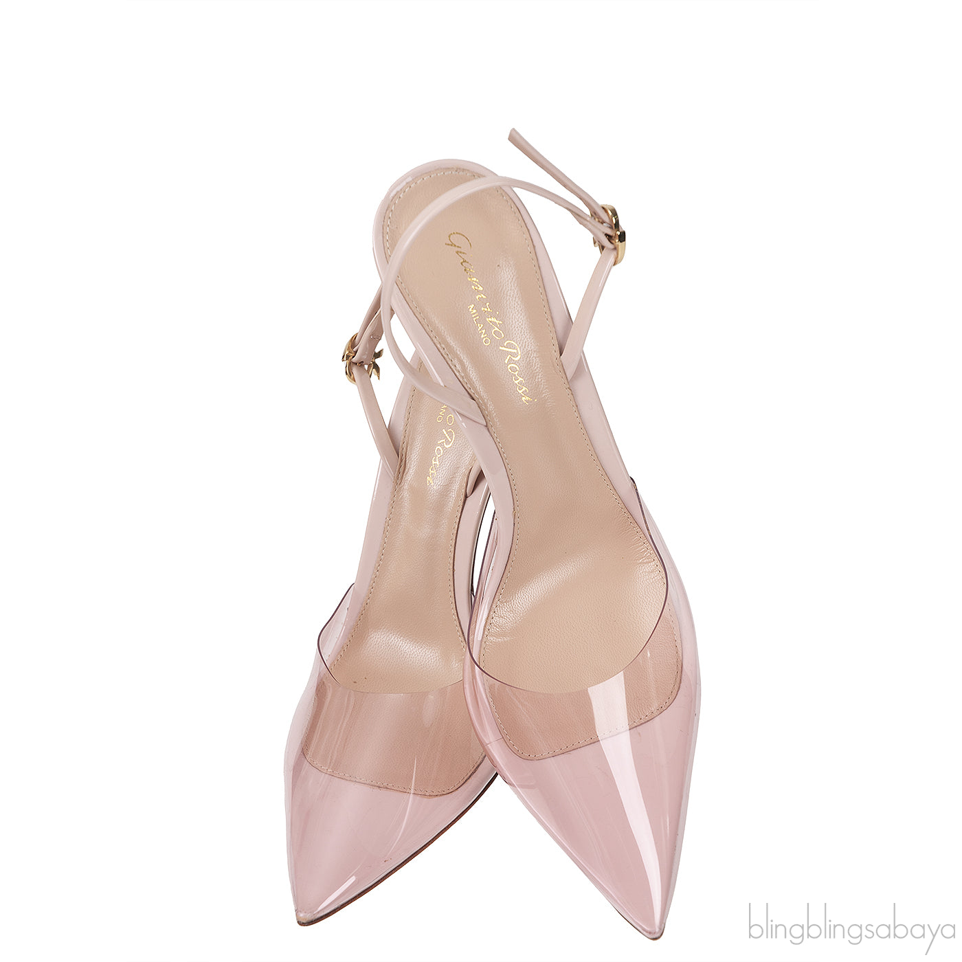Pastel Pink Ribbon D\'Orsay Plexi 105mm Slingback