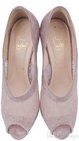 Old Rose Mesh Suede Peep Toe Pump