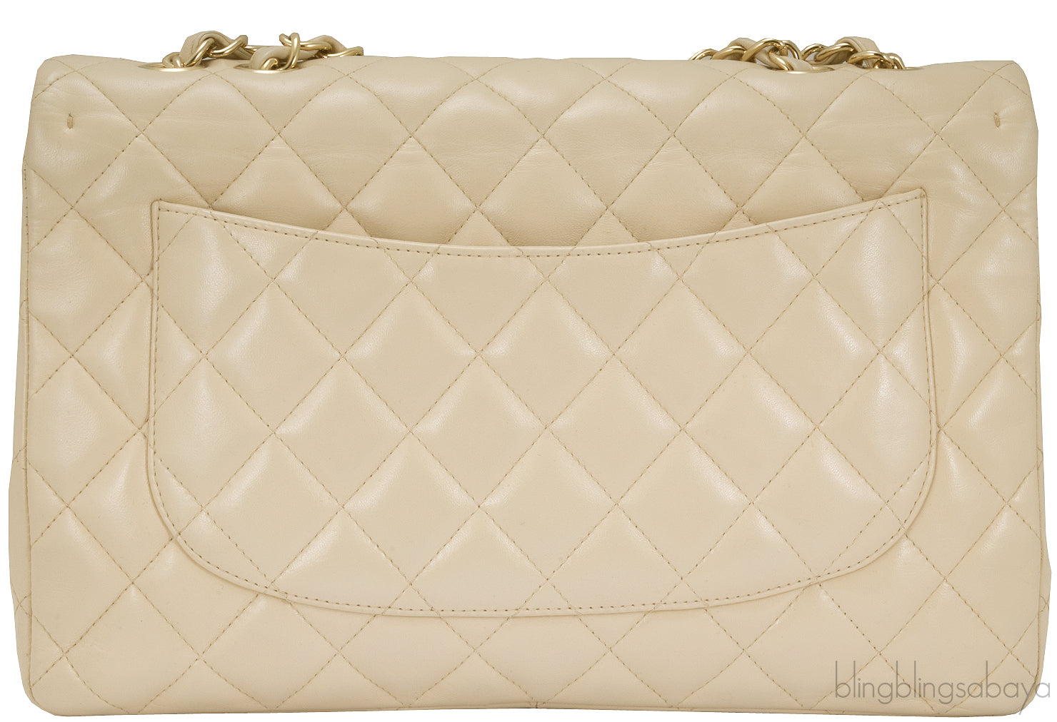 Beige CC Jumbo Flap Bag