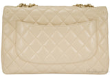Beige CC Jumbo Flap Bag