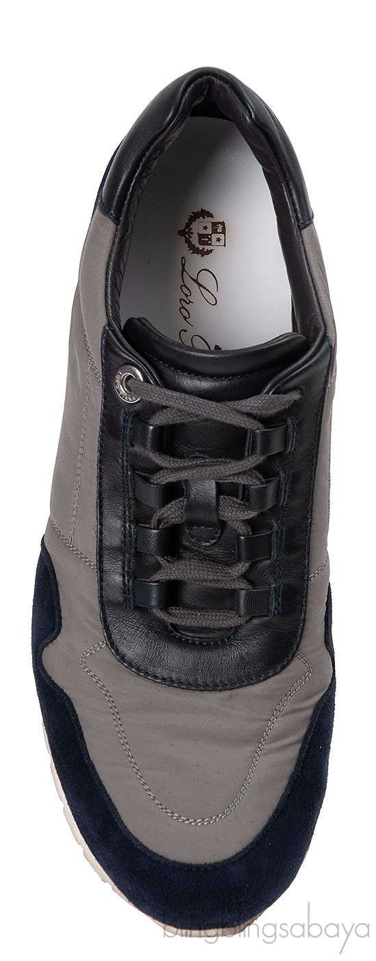 Loro Piana My Wind Microfibre & Suede Blue Sneakers