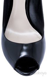 Black Patent Lucky Peep Toe