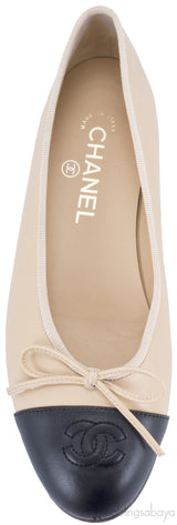 CC Cap Toe Beige Ballerina Flats