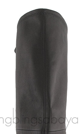 High Leg Black Leather Boots