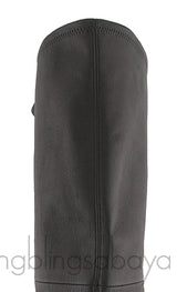 High Leg Black Leather Boots