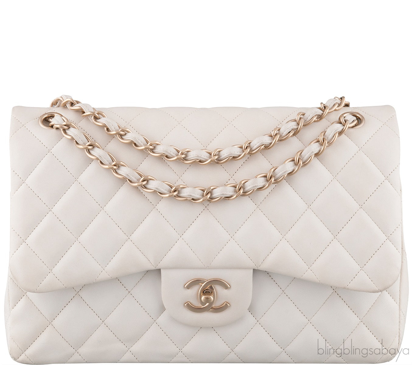 White Jumbo Flap Bag