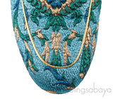 Blue Floral Lurex Princetown Sandals
