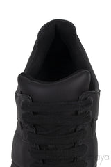 Bi-color White and Black Leather Men Sneakers