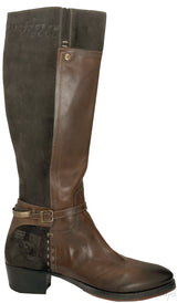 Bi-color Leather Boots