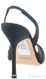 Manolo Blahnik Cassia Black Peep Slingback Pump