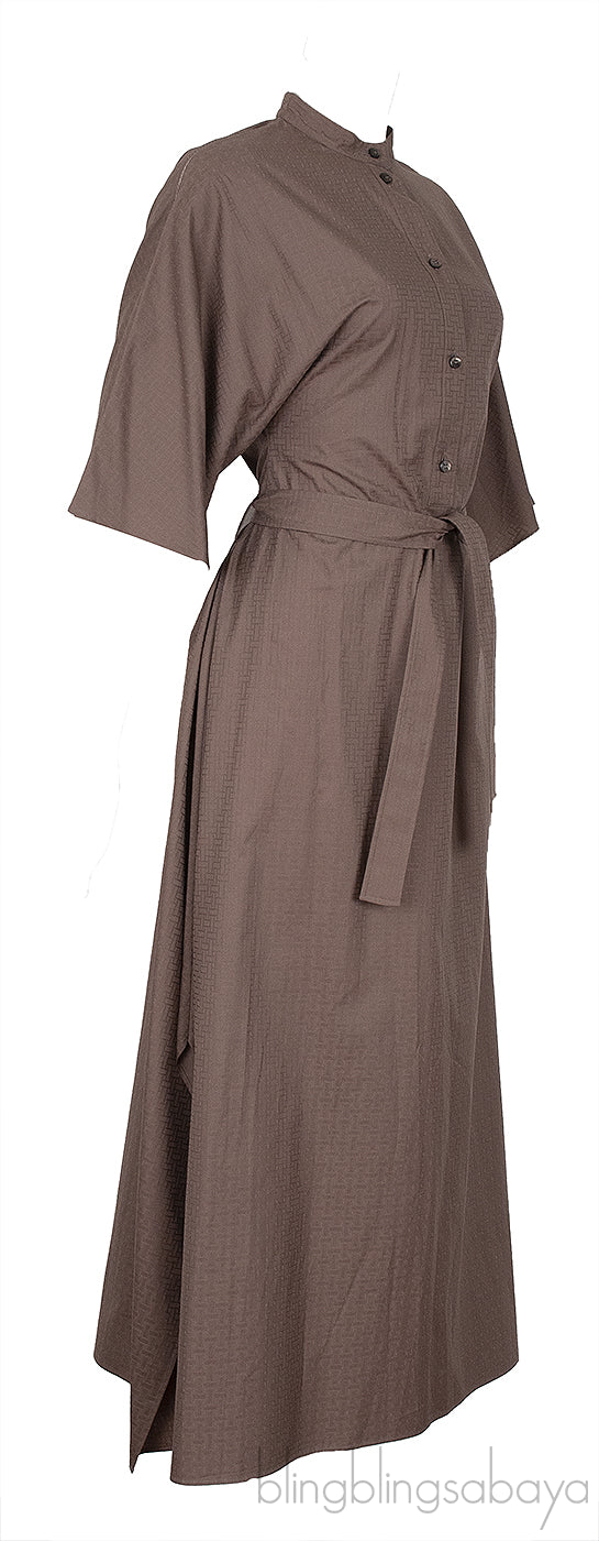 Grey Mosaic Belted Dress