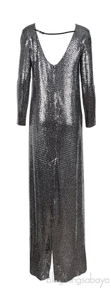 Gucci Silver Glitter Maxi Dress