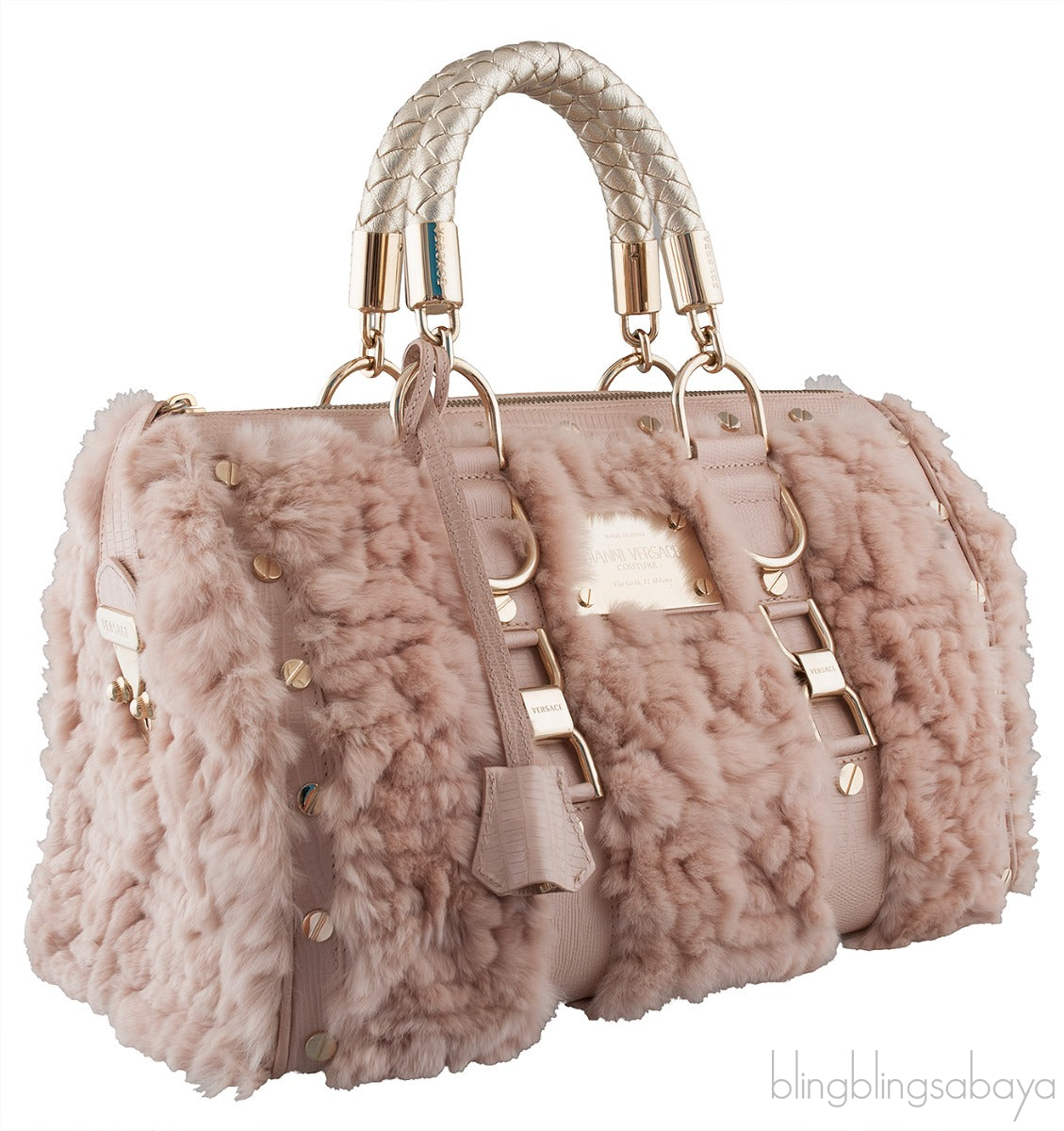 Blush Pink Fur Madonna Handbag