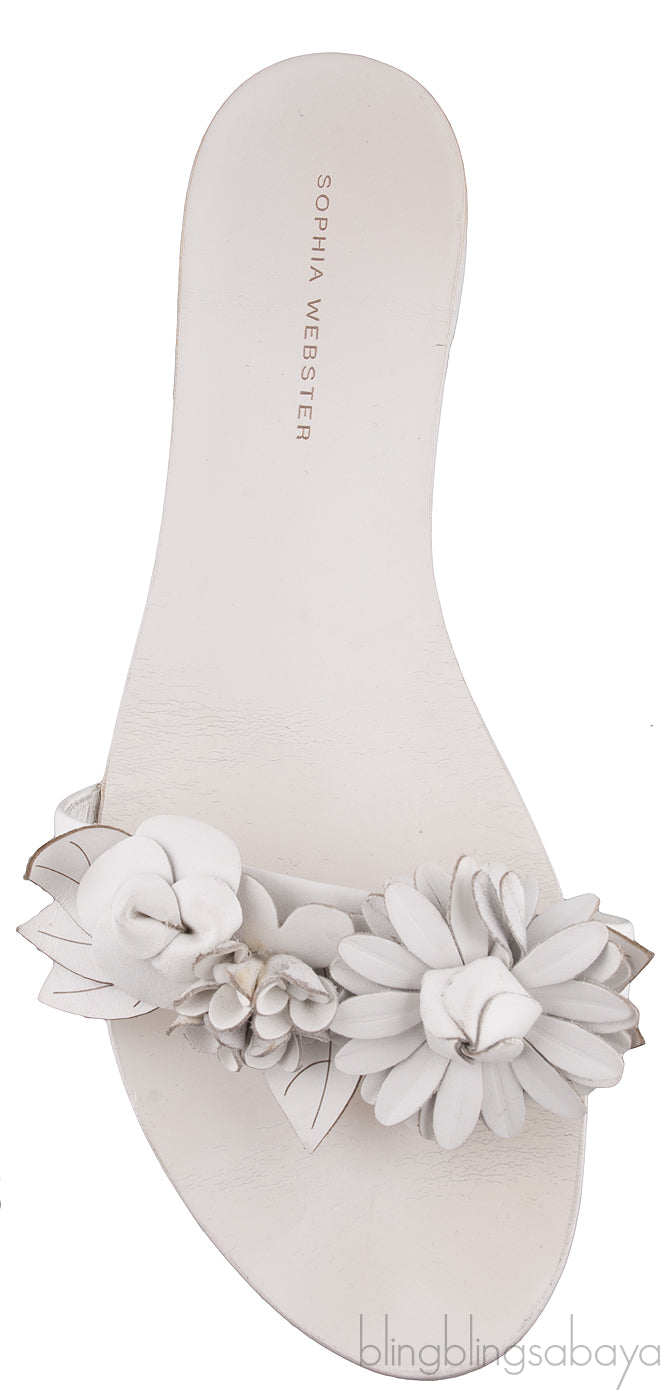Lilico Appliquéd White Leather Sandals