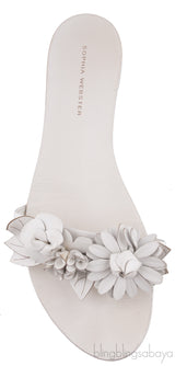 Lilico Appliquéd White Leather Sandals