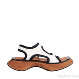 White Stretch Neoprene Sandals