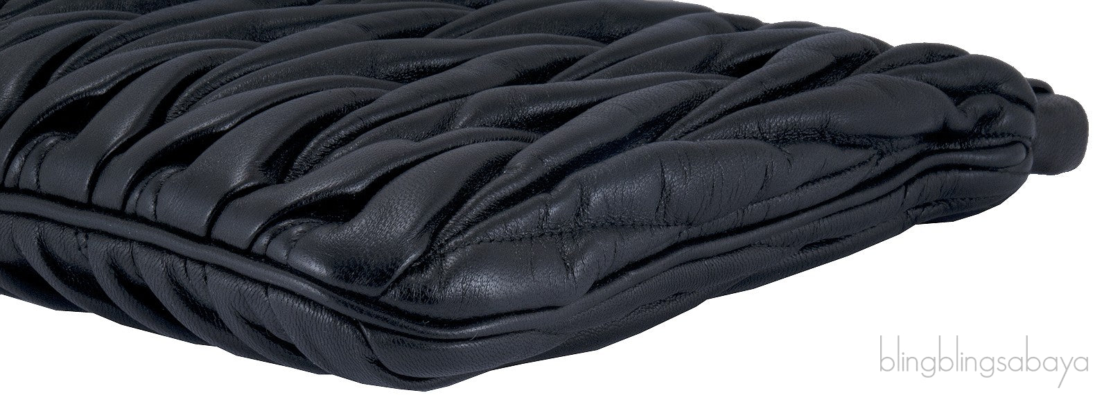 Black Matelasse Leather Clutch