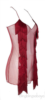 Red Fringe Camisole Top