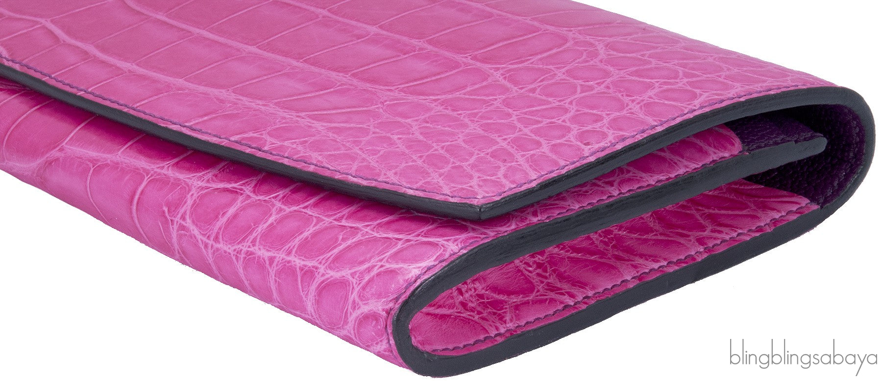 Bi-color Crocodile Leather Clutch*