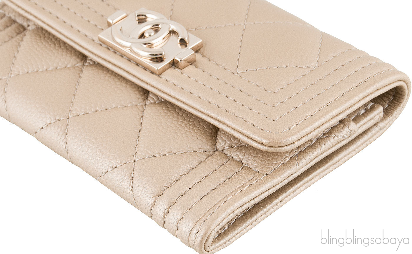 Gold Quilted Card Holder