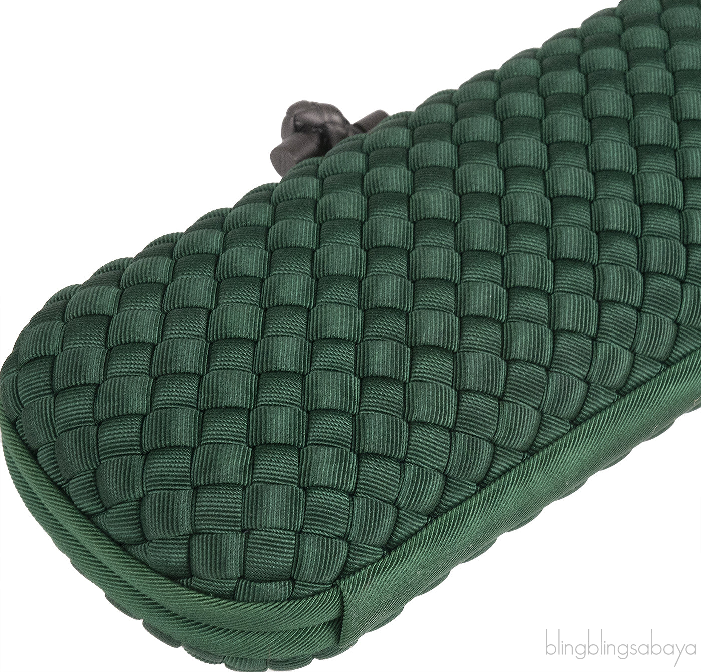 Emerald Green Intrecciato Knot Clutch