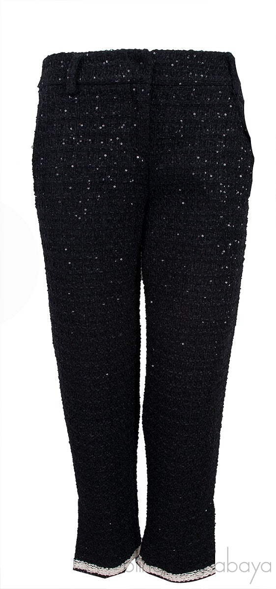 Black Tweed Sequin Trouser