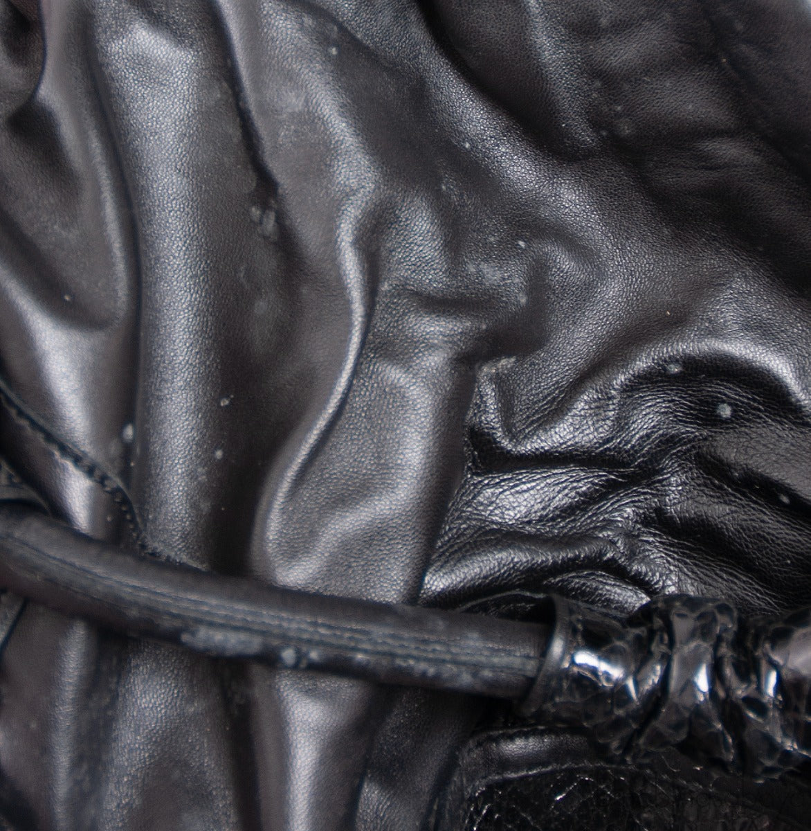 Black Python and Mink Fur Bag