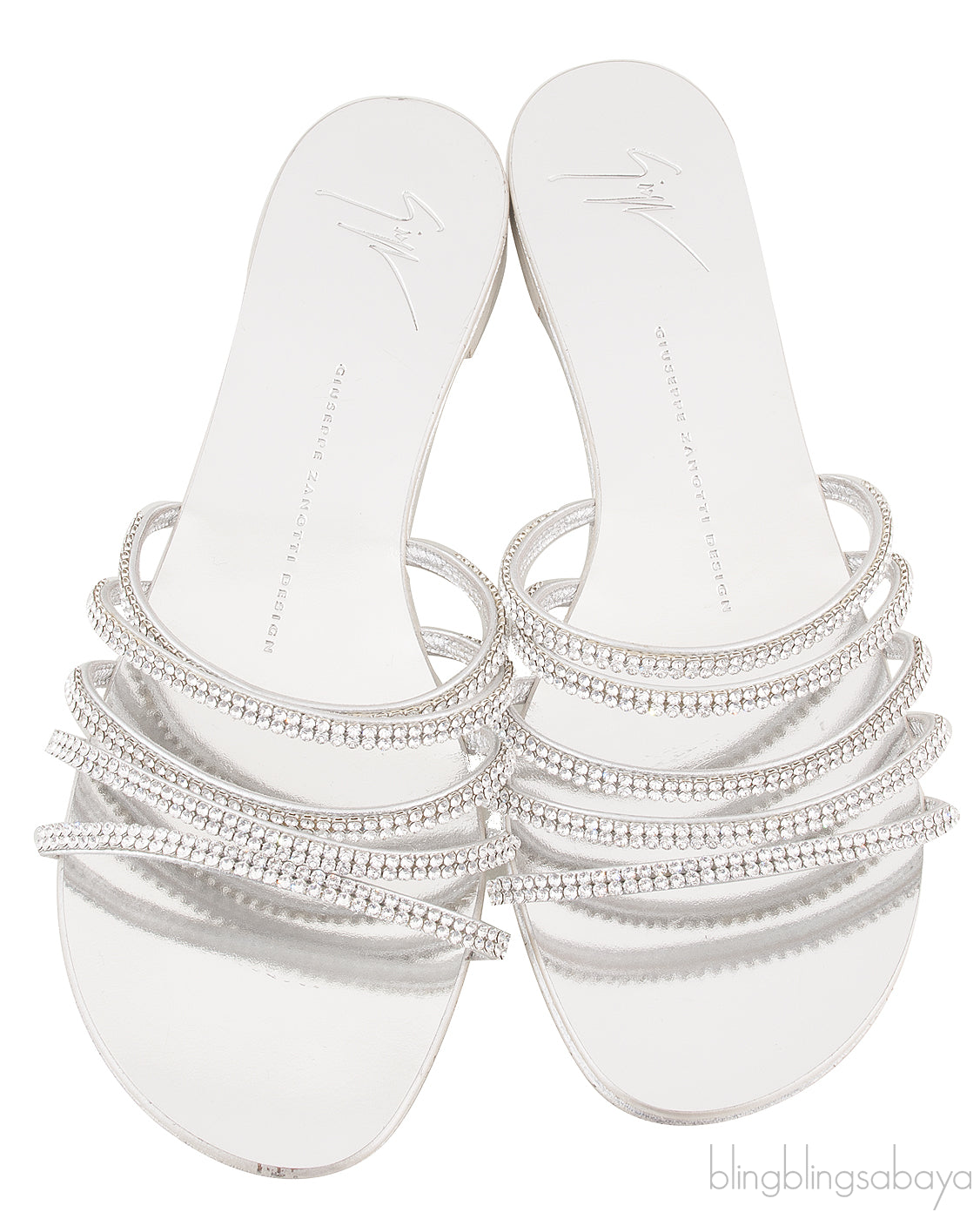 Silver Crystal Sandals